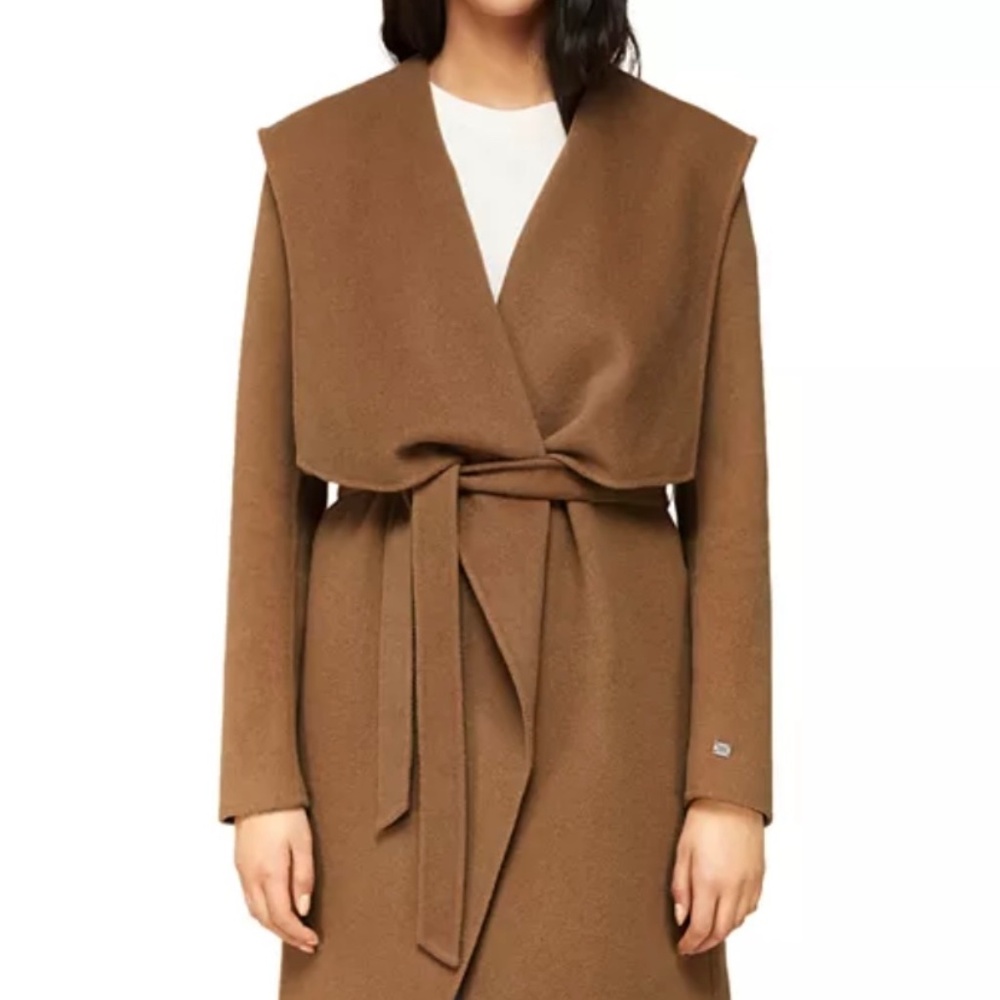 Soia & Kyo Wrap Wool Blend Coat - Camel